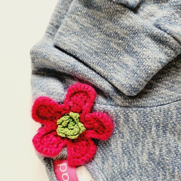 Goodlad Size 5 Girl's Fall/Winter drop waist floral Sweatshirt dress w Applique - Picture 4 of 6